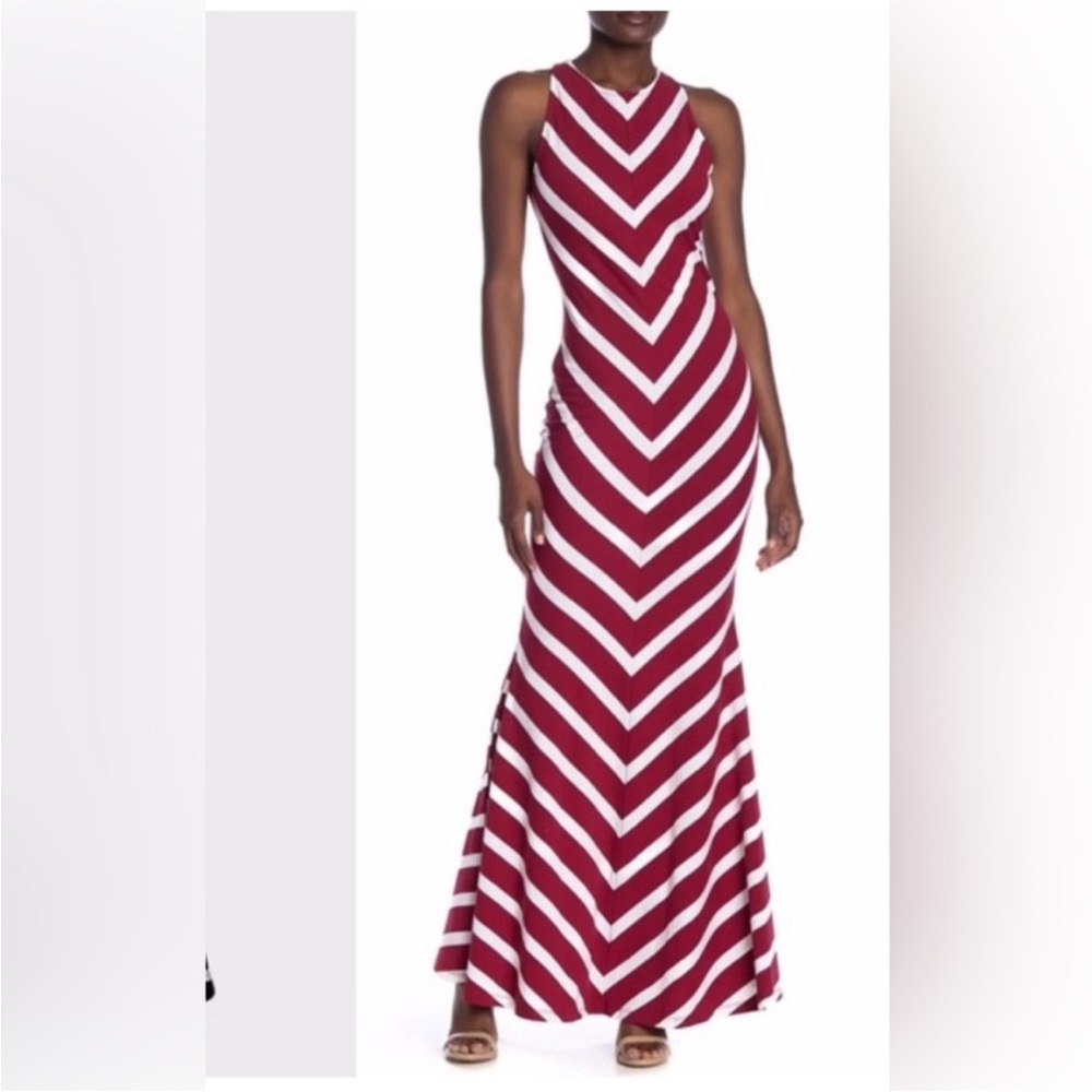 TOV Los Angeles | Elegant burgundy and White Maxi Dress size 38 (M)